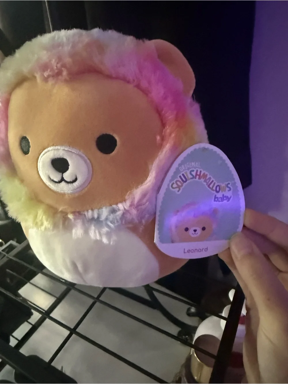 Squishmallows Rainbow Pastel lion Plush - Pink, Yellow, Blue